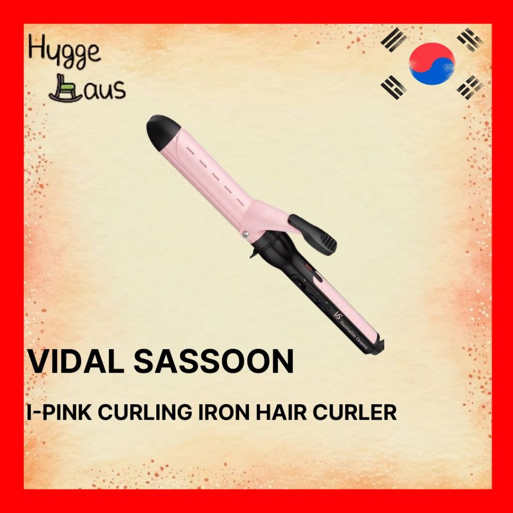 VIDAL SASSOON I-PINK CURLING IRON HAIR CURLER – 32MM TOURMALINE CERAMIC, FAST HEAT-UP – VSCD119PIK