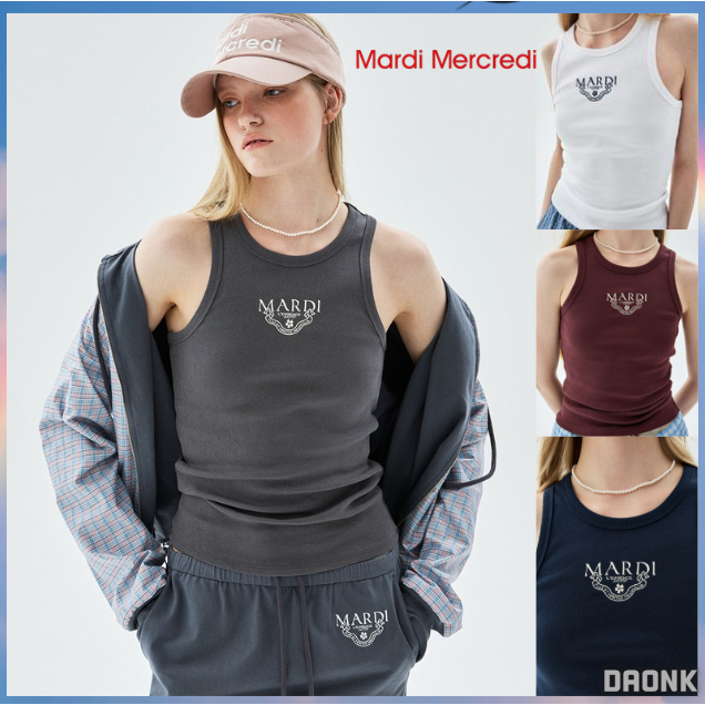 [Mardi Mercredi]-tank top ดีไซน์โลโก้ สไตล์คลาสสิก มีให้เลือกถึง 4 สี