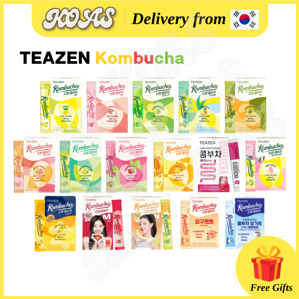 Teazen Kombucha Best 3 + รสมาใหม่ เกาหลีแท้ สลิมมิ่ง ชาเย็น (5g x 10T / 30T)