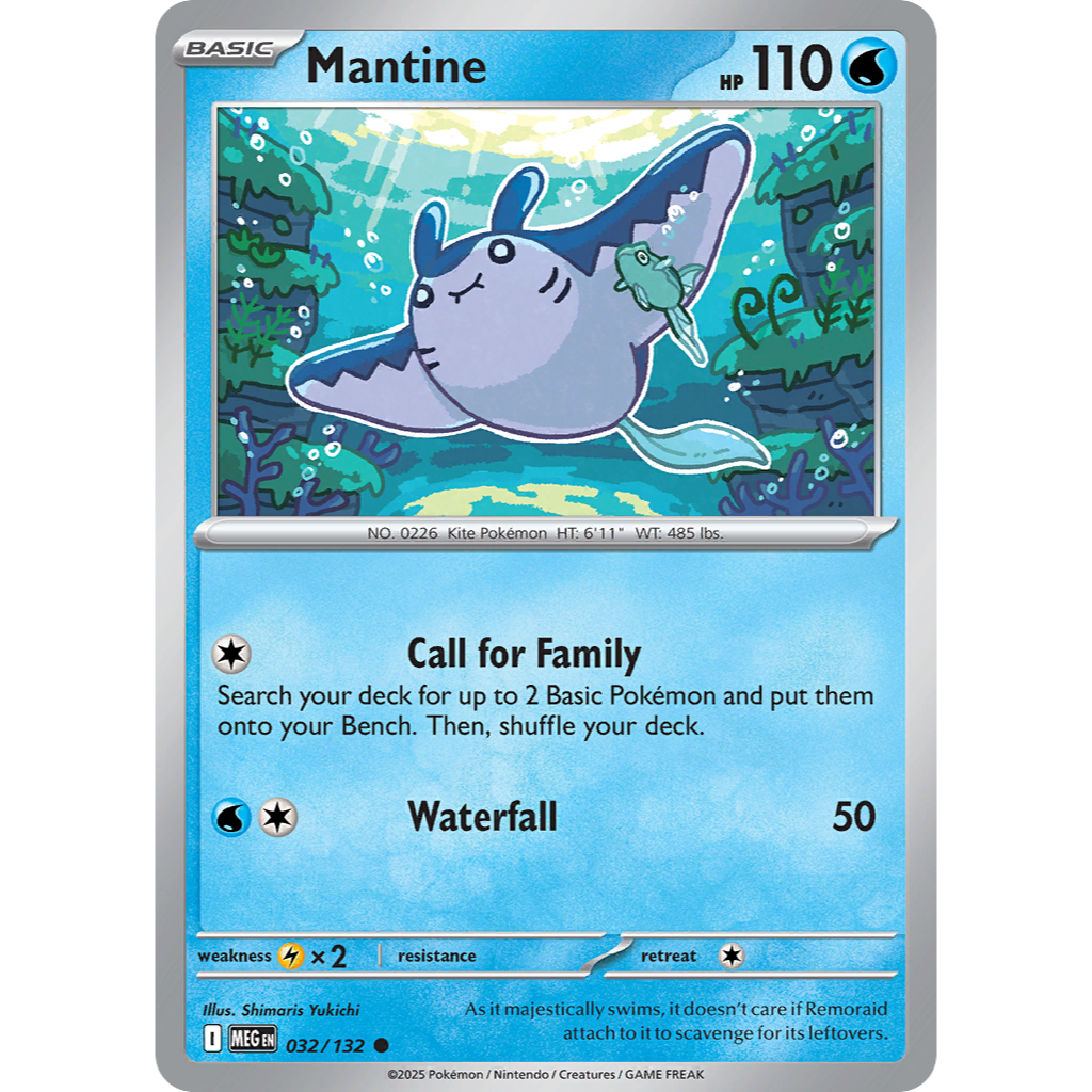 [โปเกมอน TCG] [Mega Evolution: Mega Evolution] Common RH Mantine