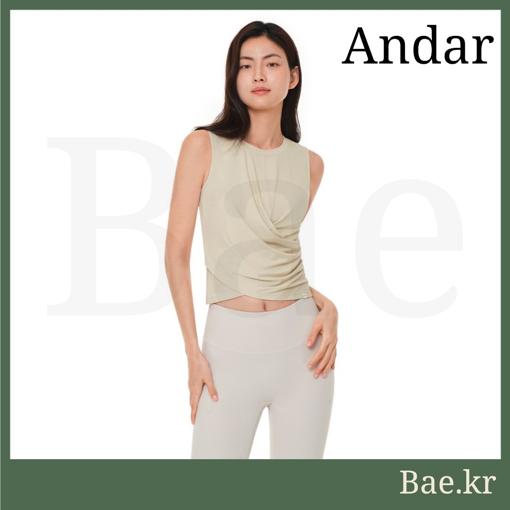 [ANDAR] เสื้อยืดคอกลม ANDAR ทำจากผ้าโมเดลและ텐เซล™ สวมใส่สบาย เหมาะสำหรับโยคะและเพียลัตส์