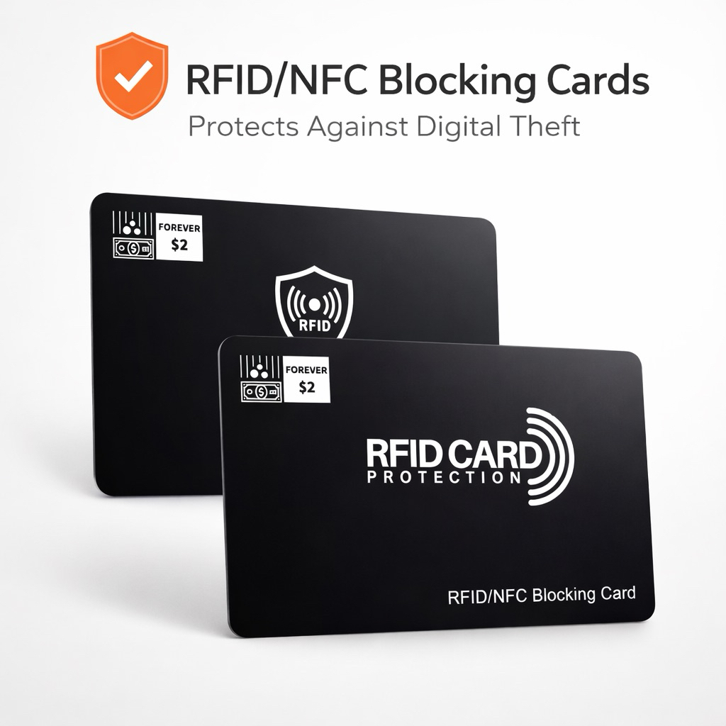 (FOREVER $2) RFID Card Blocker บัตรเครดิต Debit Card Protector NFC สัญญาณโล่ล็อคข้อมูลส่วนบุคคล Anti