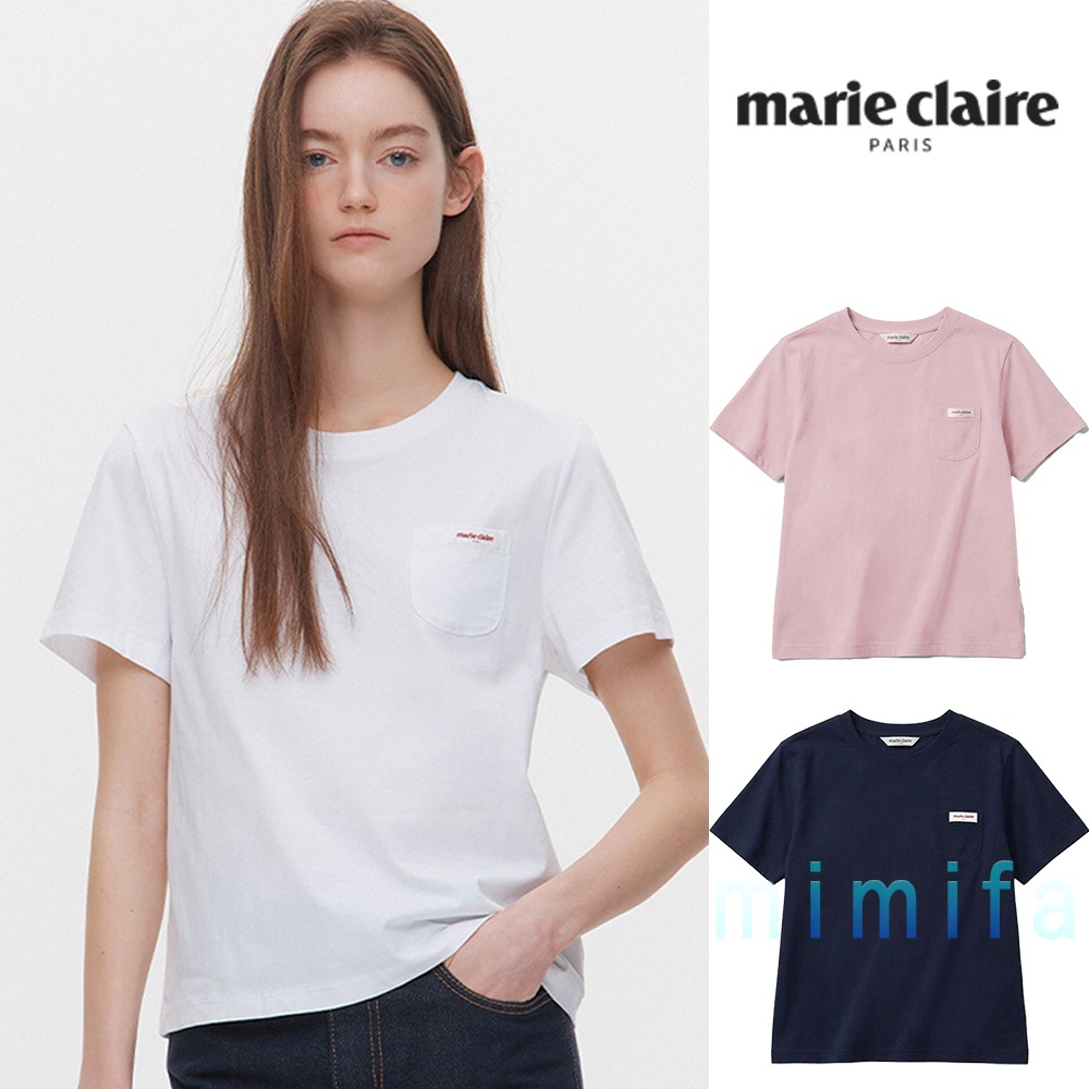 [MARIE CLAIRE] เสื้อยืดแขนสั้นมีกระเป๋าหน้าอก