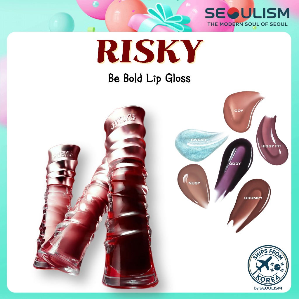🇰🇷[RISKY] Be Bold Lip Gloss 19 สี | ลิปกลอส | แต่งหน้าเกาหลี