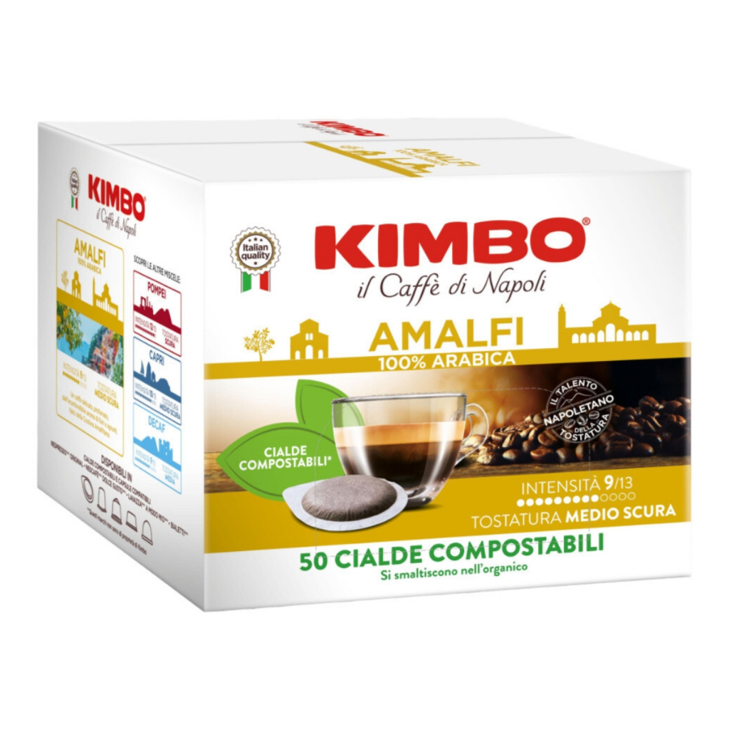 KIMBO ESE Pods Espresso Coffee Amalfi 50 pods เมล็ดกาแฟอาราบิก้าคั่วเข้ม / จากโซล เกาหลี
