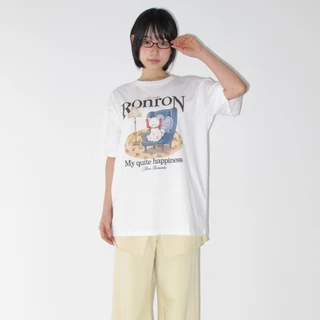 [RONRON] Quiet Cat Over Fit T Shirt / WHITE