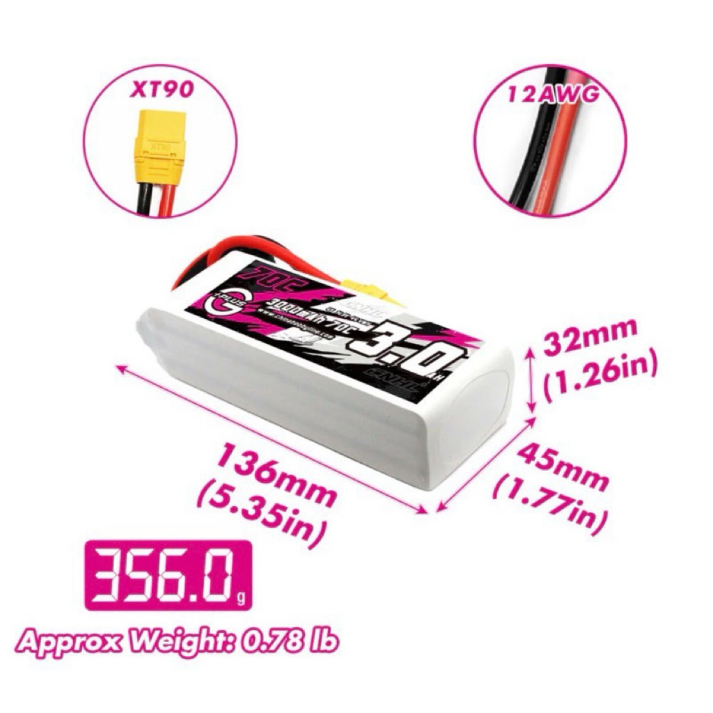 CNHL 4S 14.8V 3000mAh 70C /140C (ปลั๊ก XT90)