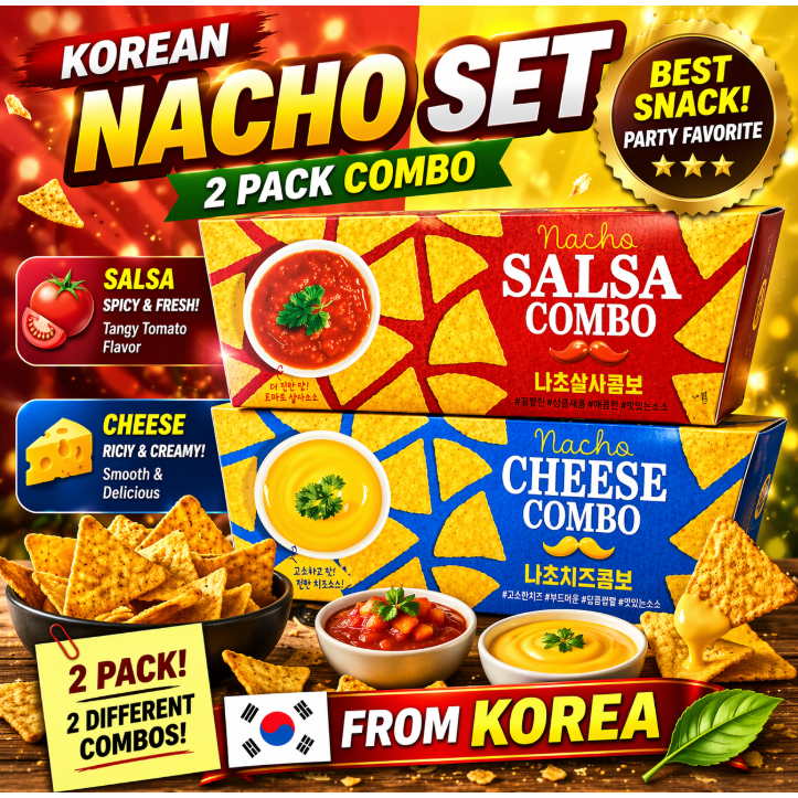 เกาหลี Nacho Combo Salsa & Cheese Dip 2 Pack Bundle Crunchy Snack จากเกาหลี