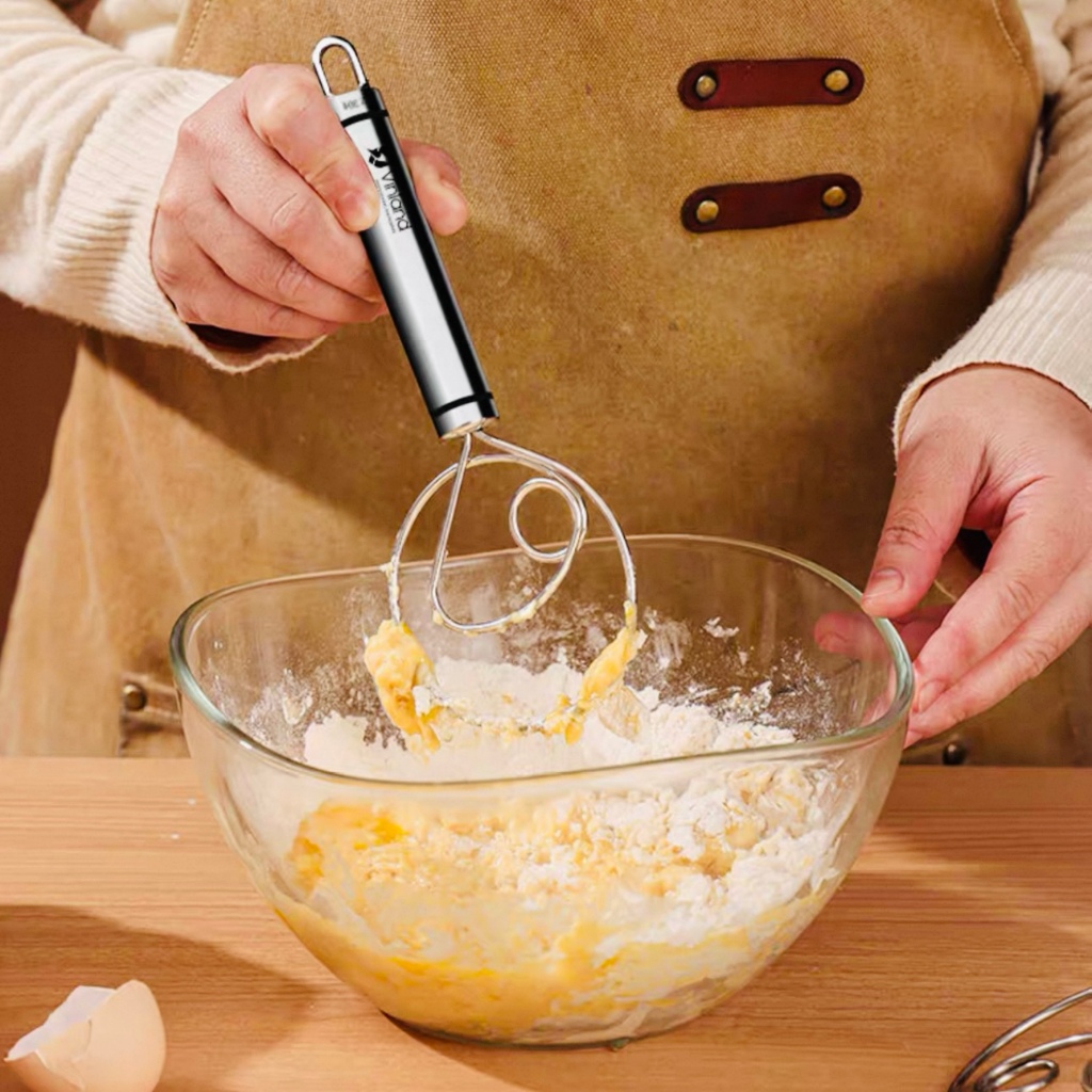 Danish Dough Whisk Traditional Single-Loop Danish Dough Whisk Artisan Vinland Stainless Steel