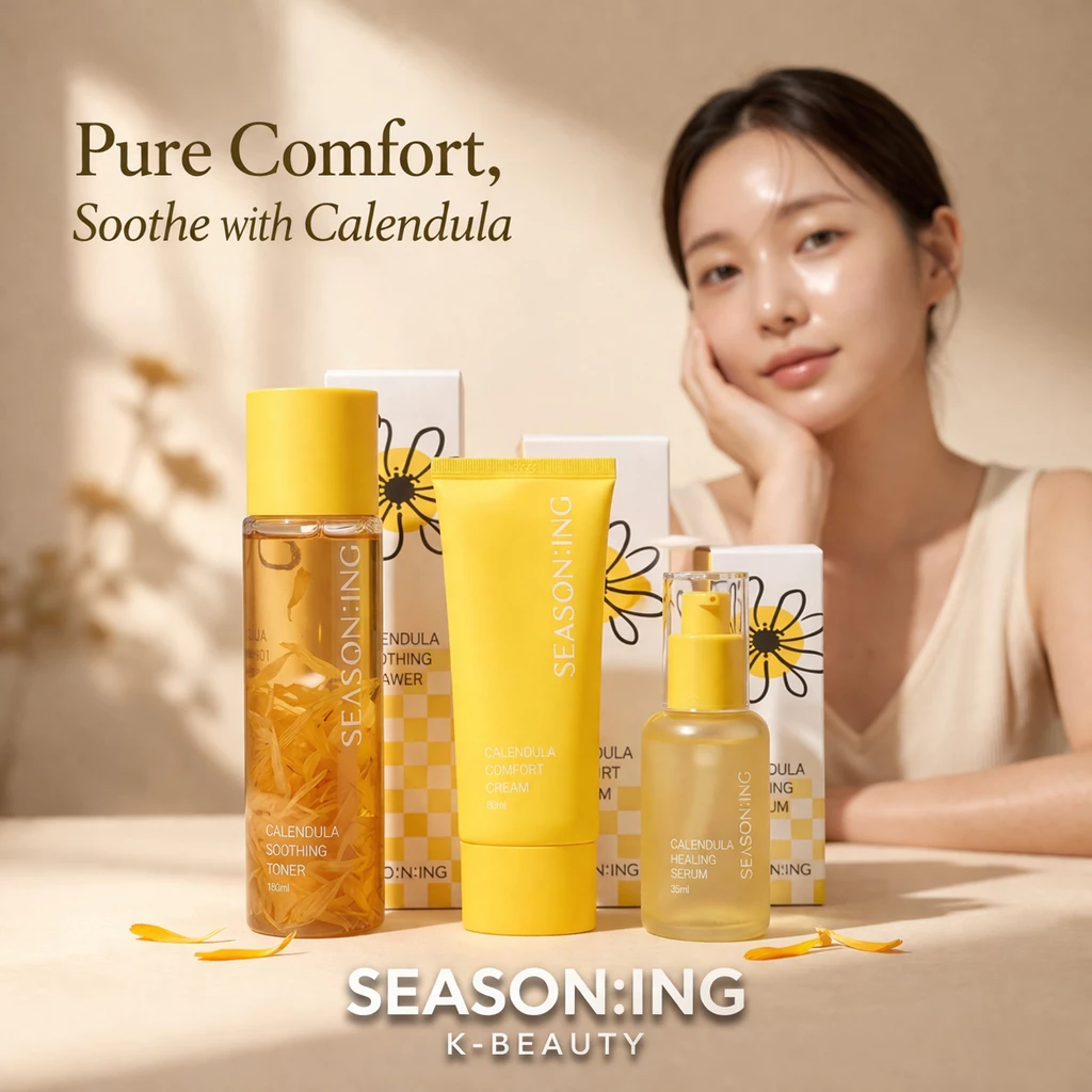 Calendula Skincare Set Toner Serum Cream