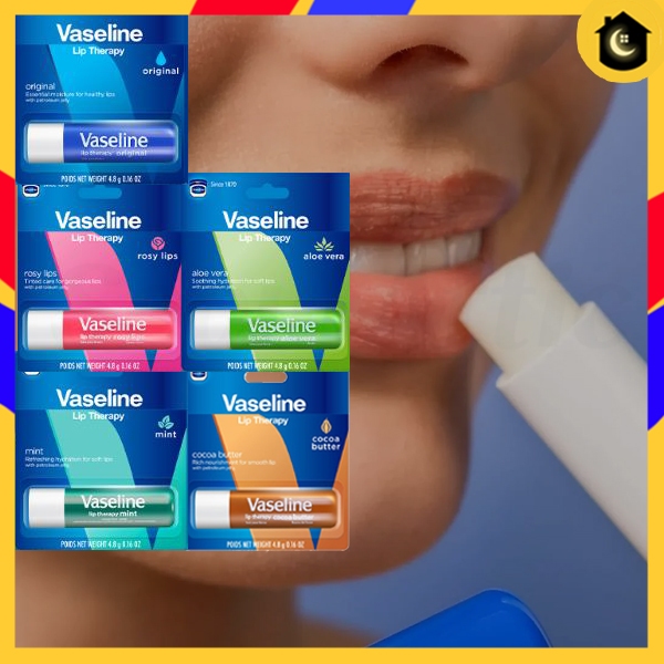 Vaseline Lip Therapy Stick VASELINE Lip Balm 4.8g (ดั้งเดิม / ว่านหางจระเข้ / ริมฝีปาก ปล้น / มิ้นท์)