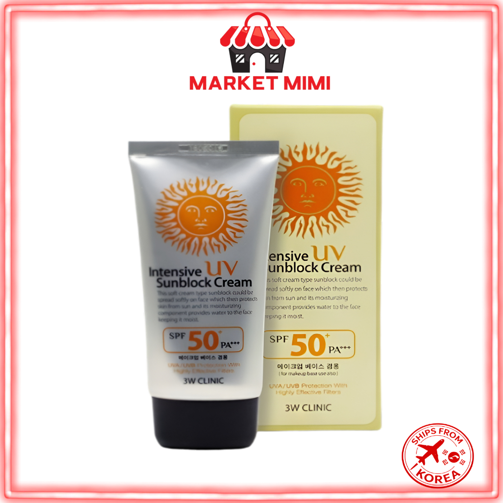 3W Clinic Intensive UV Sunblock Cream 70ml 3 SPF50+ PA+++ ครีมกันแดดทาหน้า UV Protection เกาหลี