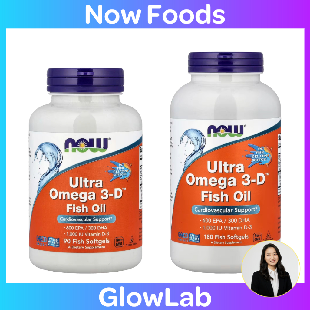 NOW Foods Ultra Omega 3-D, EPA 600/DHA 300, ซอฟท์เจลปลา, 180 ซอฟท์เจล
