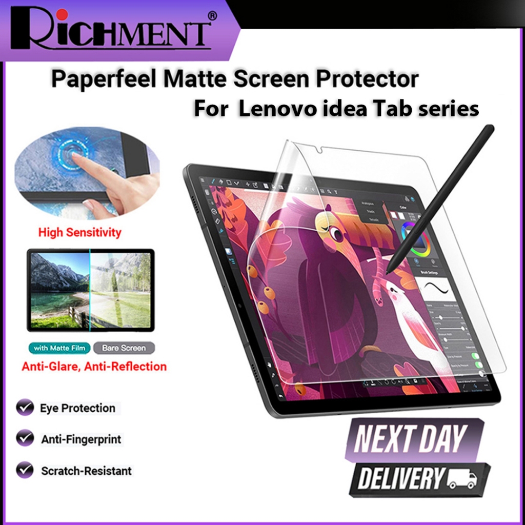 SG ยี่ห้อ RICHMENT Anti-Glare กระดาษป้องกัน-Feel Matte Screen Protector สําหรับ Lenovo idea Tab Plus