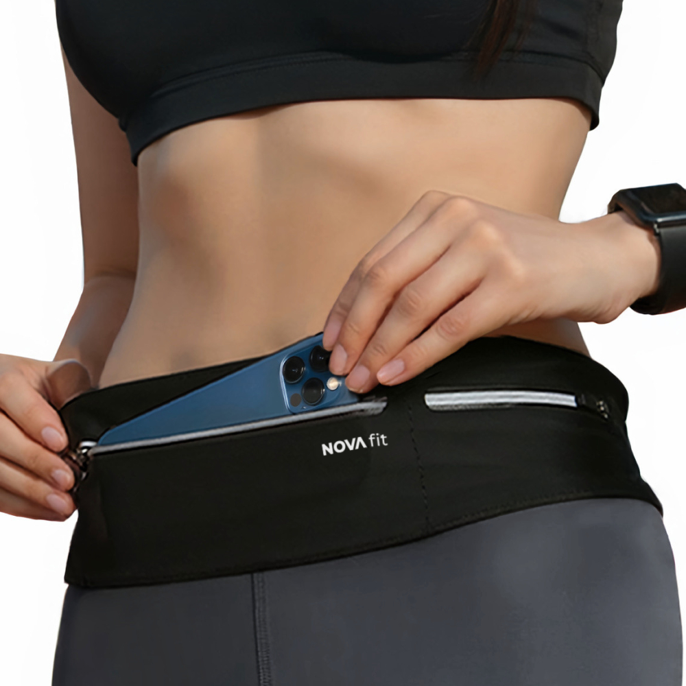 NovaFit Wide Flip Running Belt Bag Premium 1 PC Unisex Runner Jogging Walking Sports กระเป๋าคาดเอว