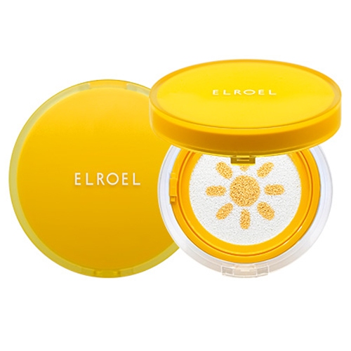 ELROEL Pang Yellow Sun Cushion Plus SPF50+ PA++++ 15g Cica Cooling Tone-Up Sunscreen Cushion Moistur