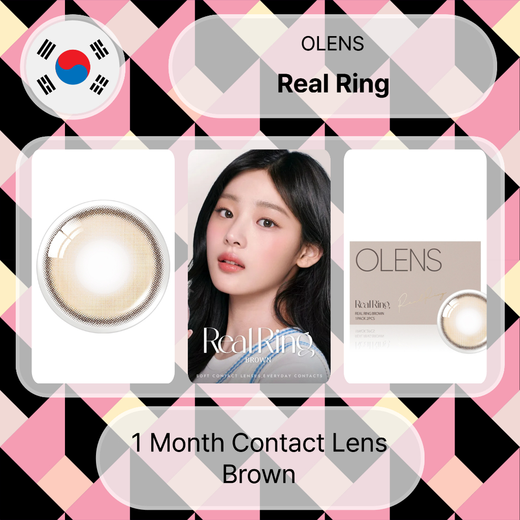 Olens Real Ring (สีน้ําตาล) คอนแทคเลนส์รายเดือน 2P