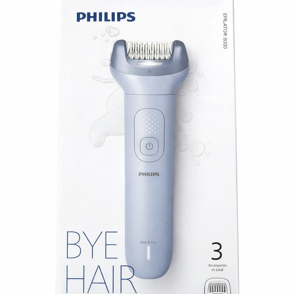 Philips Satinelle 8000 เครื่องกําจัดขน BRE708/00 กําจัดขนไร้สายแบบเปียกและแห้ง | ไร้สาย&ชาร์จได้ | ผิวเรียบเนียนสําหรับผู้หญิงs Self-Care