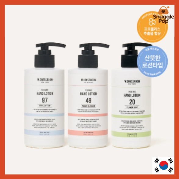 [W.Dressroom] Perfume Hand Wash & Hand Lotion 280ml (April Cotton / Peach Blossom / Flower Shop)