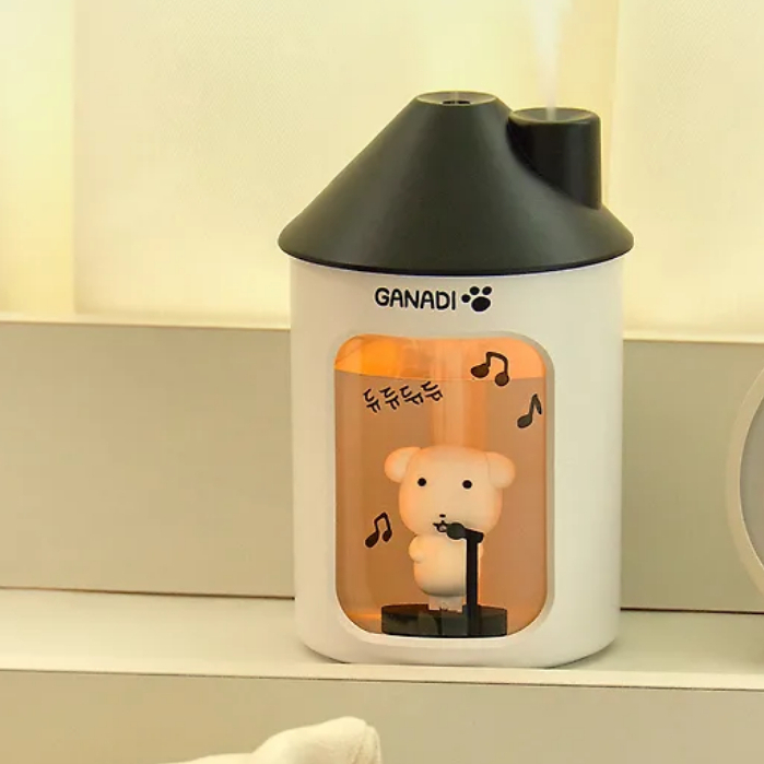 [GANADI] รูป LED Mood Light Humidifier 450ml USB-C เครื่องทําความชื้นโต๊ะน่ารักสําหรับโฮมออฟฟิศของขว