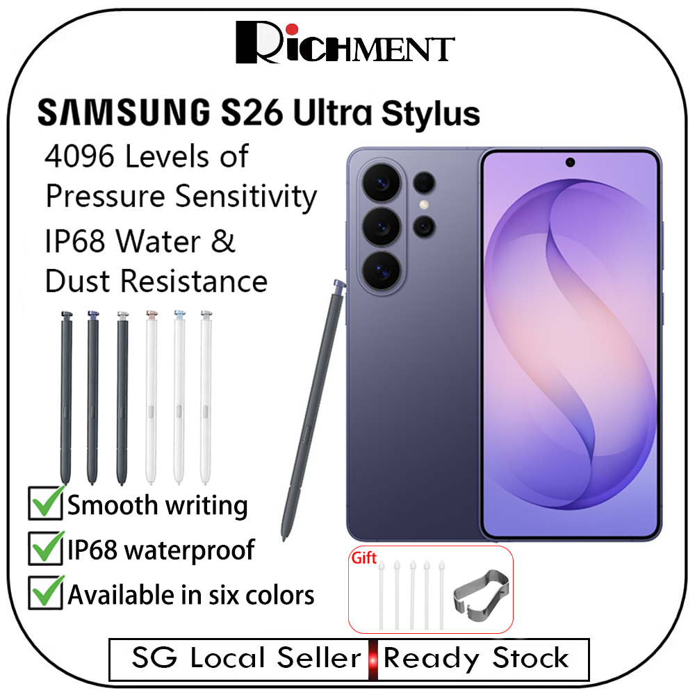 SG SELLER RICHMENT S26 ปากกาสไตลัสสําหรับ Samsung galaxy S26 Ultra/S26 Plus/S26 ปากกาเคล็ดลับฟรี 409