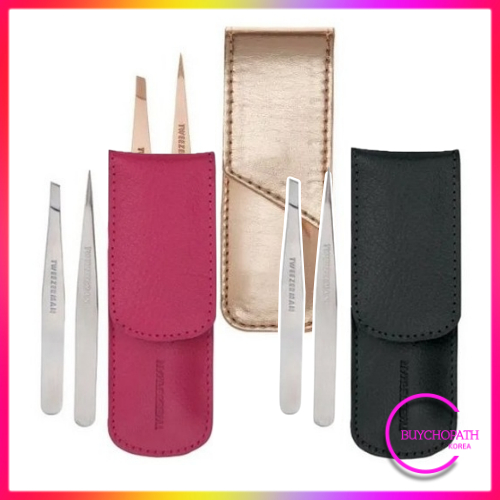 [Tweezerman] Petite Tweezers Set (Slant & Point Tip) 3 Colors/ ชุดคิ้วมืออาชีพพร้อมกระเป๋าพกพา