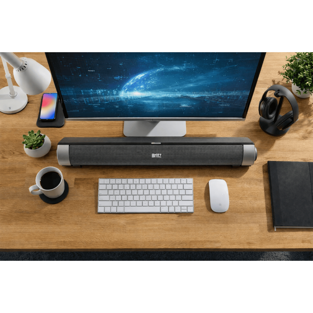 Britz BA-MK38 PC Soundbar Speaker USB Powered Desktop Speaker สําหรับจอภาพและแล็ปท็อป