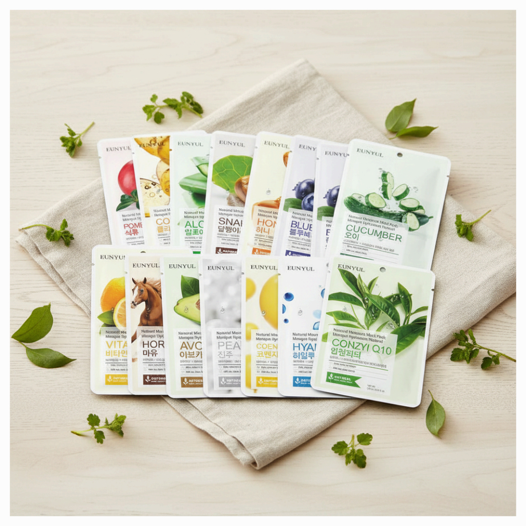 Eunyul Natural Collagen Mask Pack 1P, Hydrating Soothing Sheet Mask สุ่มของขวัญ