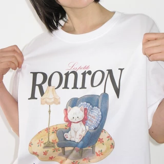 [RONRON] Quiet Cat Over Fit T Shirt / WHITE