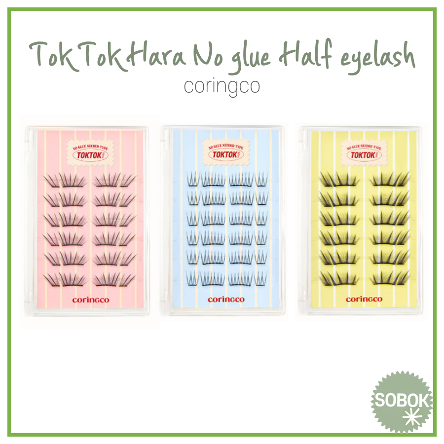[coringco] TokTokHara No glue Half eyelash ไม่มีกาว ขนตาครึ่ง 3 แบบ