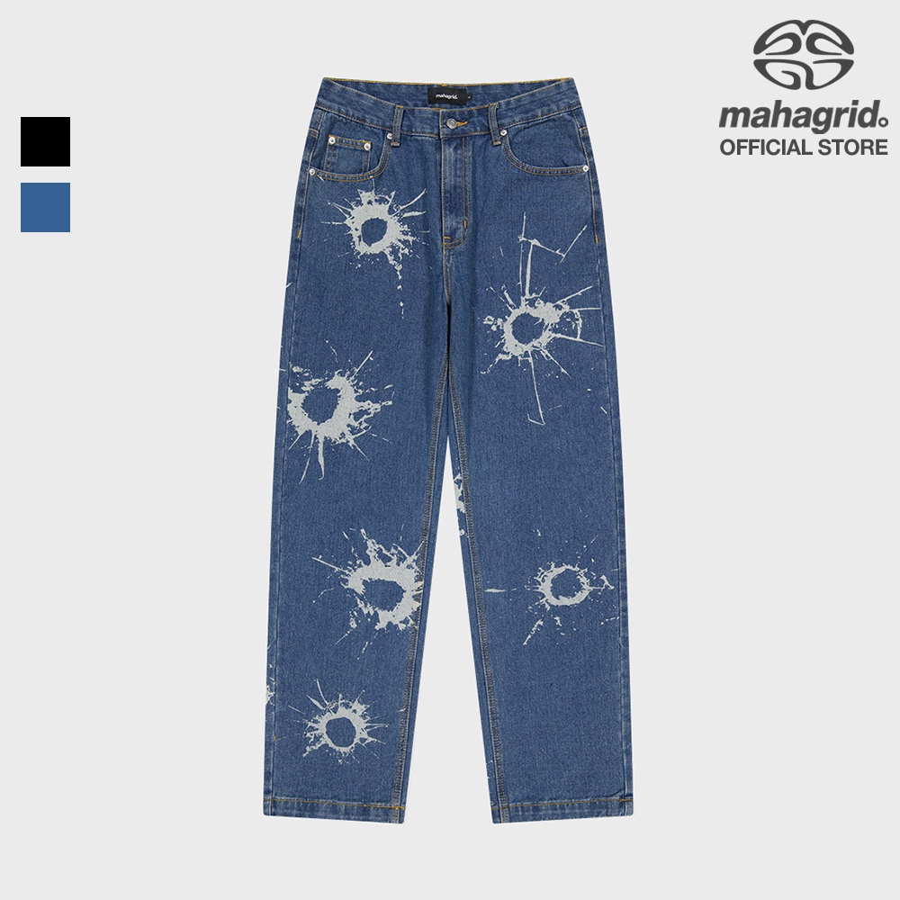 [MAHAGRID] BULLET MARK DENIM PANT _สไตล์เกาหลี