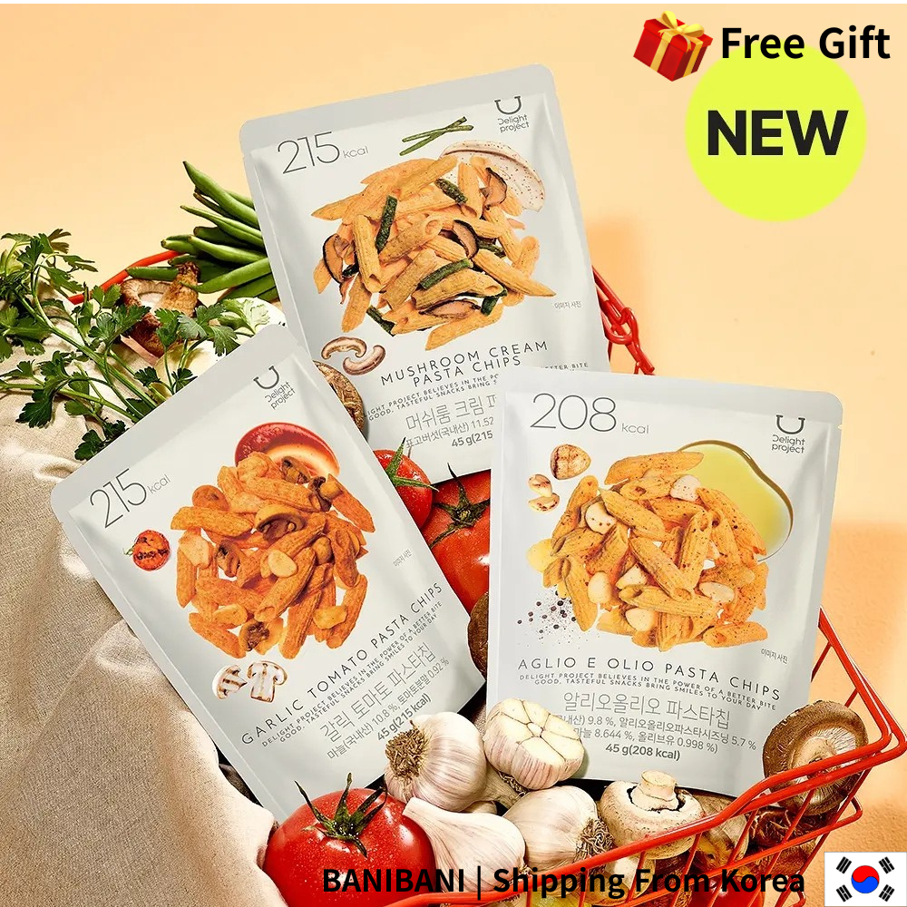 Olive Young Delight Project Pasta Chip / Potato Chip 45g Aglio E Olio / มะเขือเทศกระเทียม / ครีมเห็ด)