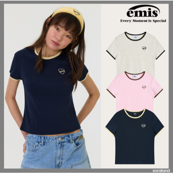 [EMIS] (W) HEART LOGO RINGER T-SHIRT 3 สี (ใหม่)