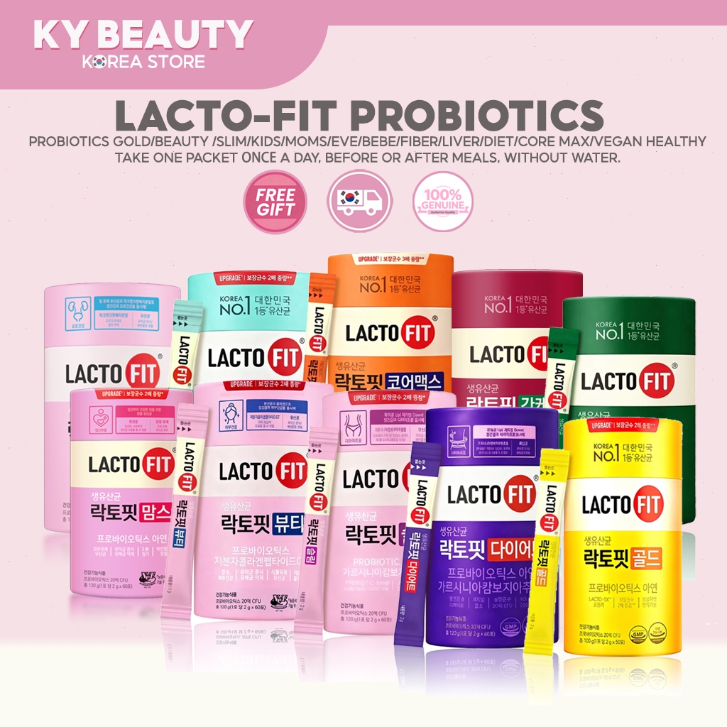 จัดส่งฟรี LACTO-FIT Probiotics Gold/Beauty /Slim/Kids/MOMS/Diet/EVE/Fiber/Core/vegan Healthy