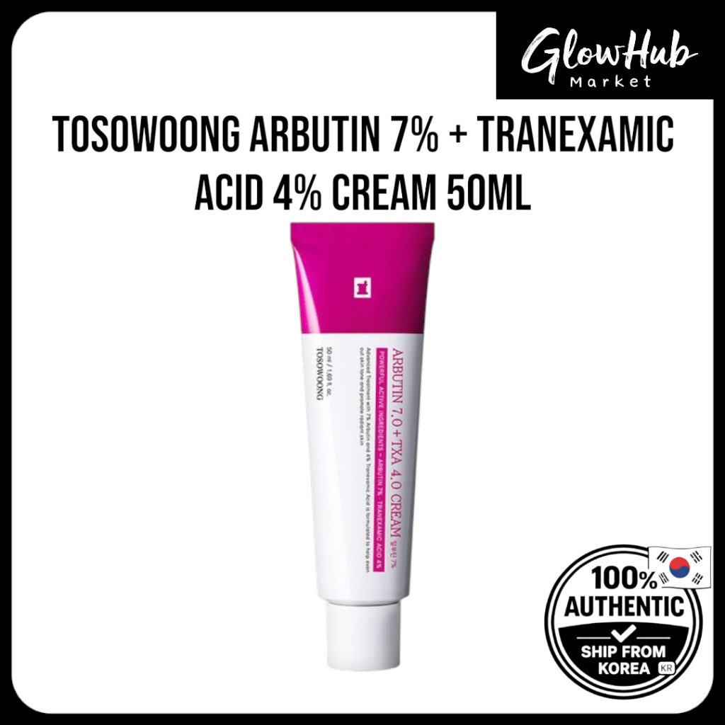 Tosowoong Arbutin 7% + Tranexamic Acid 4% ครีม 50ml | ไบรท์เทนนิ่ง โทน แคร์