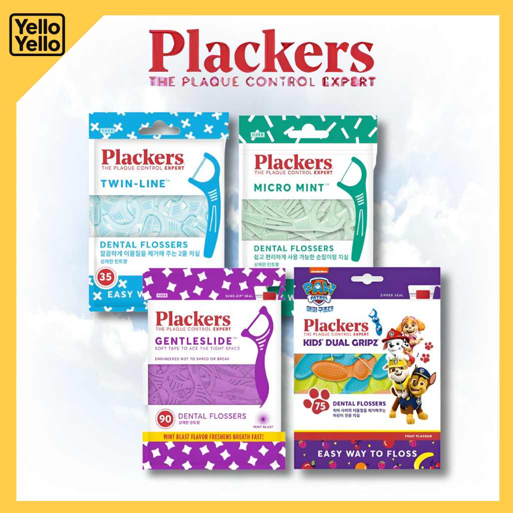 PLACKERS ไหมขัดฟัน Picks Micro Mint Twin Line สไลด์อ่อนโยน รสผลไม้เกาหลี