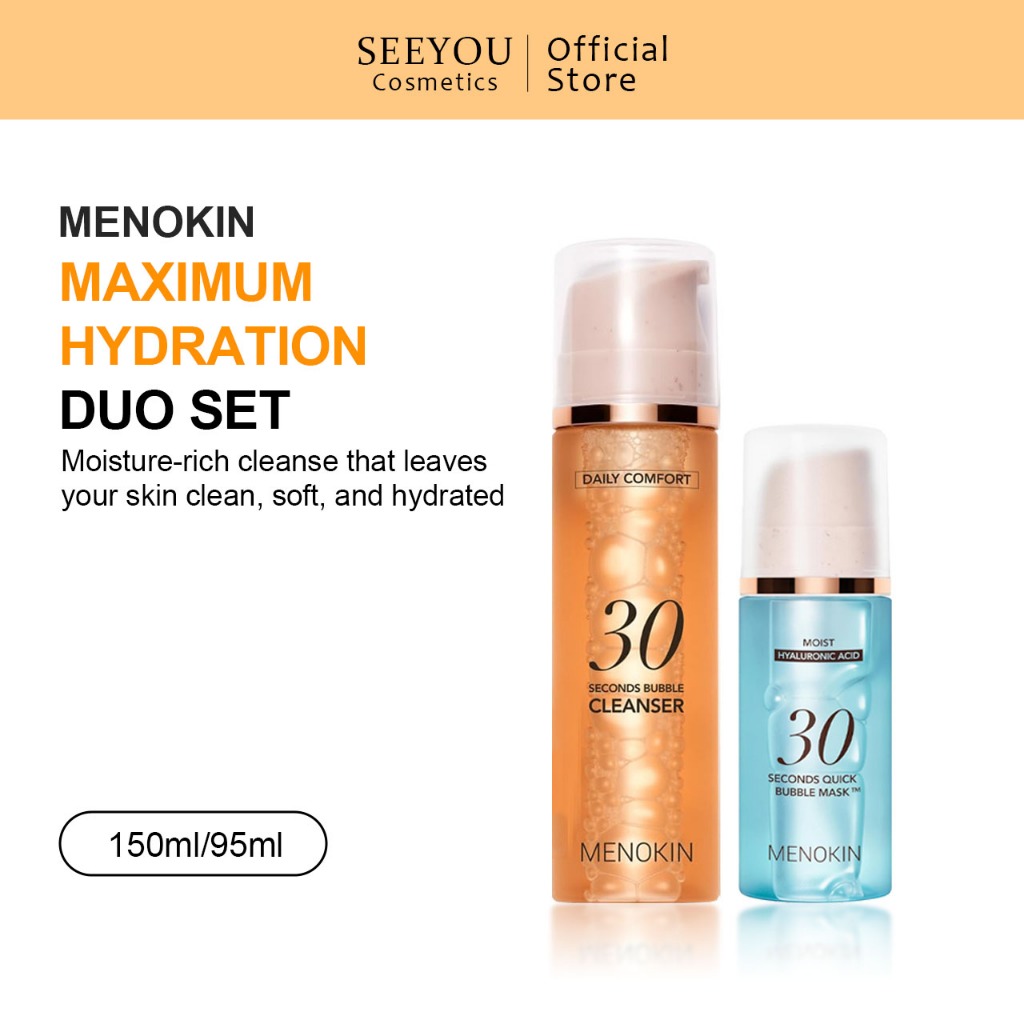 [MENOKIN] ชุดทําความสะอาดฟอง 30 วินาที (30-Sec Bubble Cleanser 150ml + 30 วินาที Quick Bubble Mask)