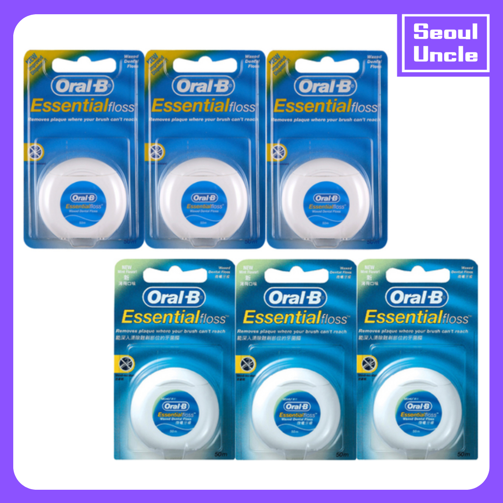 [Oral-B] ไหมขัดฟัน Essential 50m 6PCS Original Mint