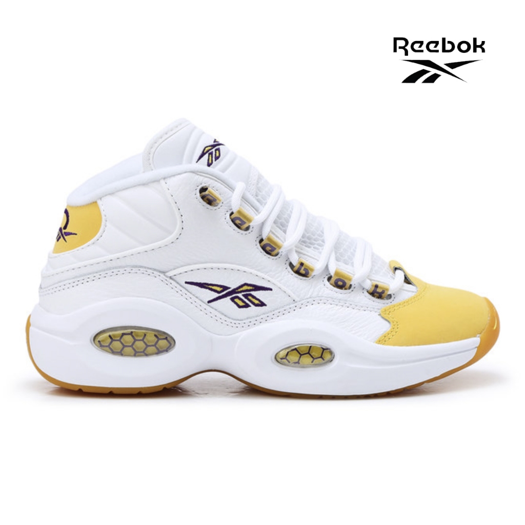 [Reebok] Question Mid Yellow Toe Kobe Men Basketball Shoes Leather High Top