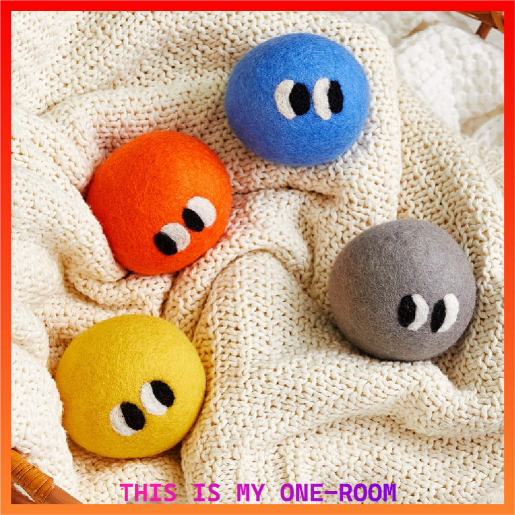 MODERN HOUSE IPop Wool Dryer Balls Set 4 ชิ้น | ลูกบอลเครื่องเป่าซักรีดธรรมชาติ 8 ซม. น้ํายาปรับผ้านุ่มแบบใช้ซ้ําได้ ทางเลือก