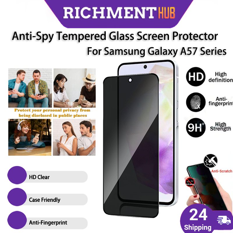 SG 24H SHIP HD Black / HD Clear Tempered Glass Screen Protector, Compatible wit Samsung Galaxy A07 A