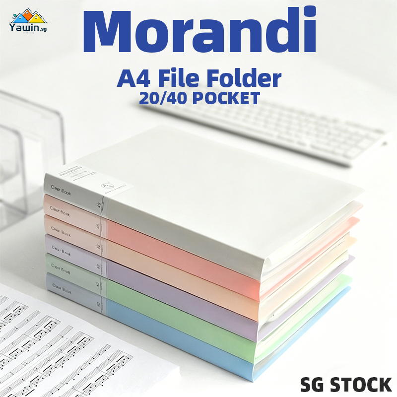 {SG} A4 Morandi File Folder File Bag PP Cover Document Folder Waterproof Document Organizer 20/40 Po