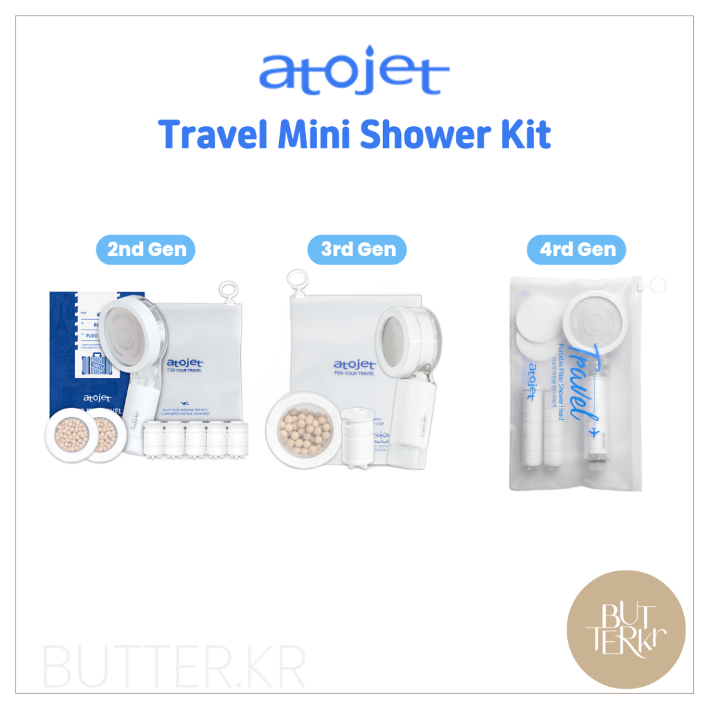 Atojet Travel Kit ชุดหัวกรองฝักบัวมินิ กรองคลอรีน สำหรับเดินทาง (Head, Body) พร้อมชุดรีฟิล
