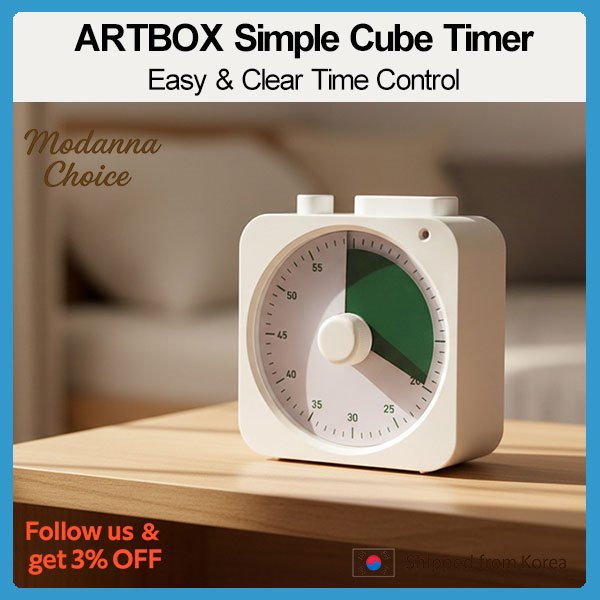ARTBOX Square Analog Timer Kitchen Study Timer โต๊ะจับเวลา Cube Timer