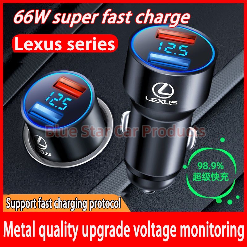 Lexus Car charger for fast charge,พอร์ต Type C และพอร์ต USB car charger สําหรับ NX ES RX UX IS CT LS