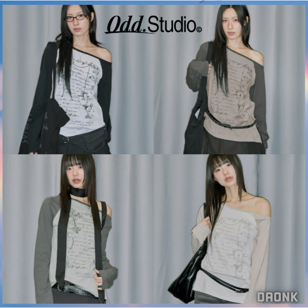 [ODDSTUDIO] กางเกงครอสออฟ숄เดอร์เรกลันยาว sleev หลากสี นำเข้าจากเกาหลี