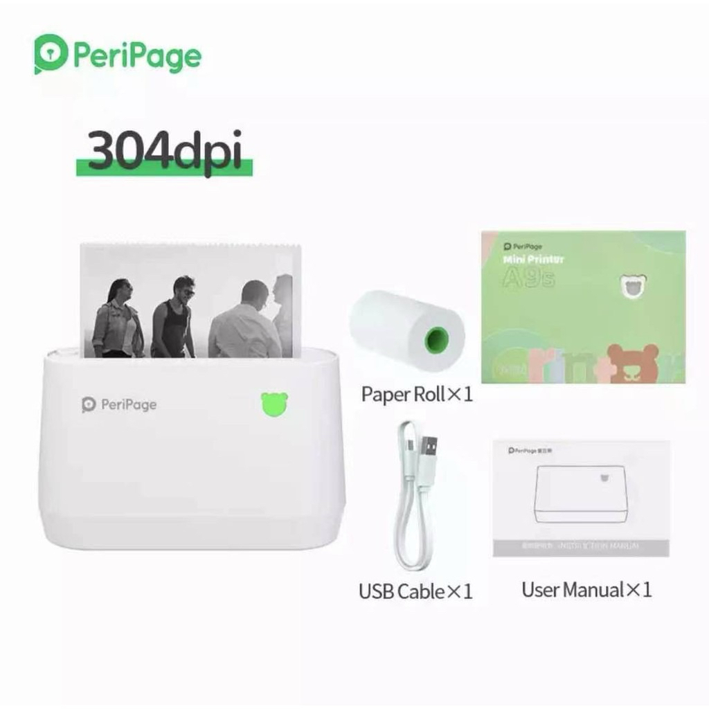 Peripage A9 203 /A9s 304ปริ้นเตอร์ไร้หมึกPeripage เครื่องปริ้นพกพา Shopee