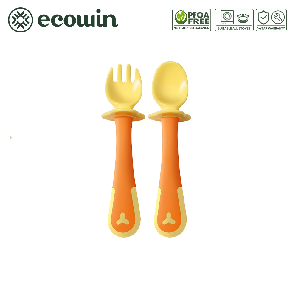 Ecowin Baby Self-Feeding Pre-Spoon Set ช้อนและส้อมเกรดอาหาร
