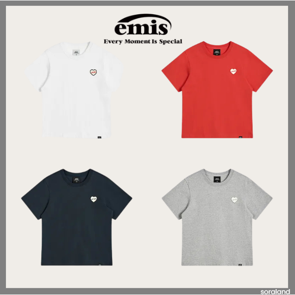 [EMIS] (W) HEART RUBBER PATCH T-SHIRT 4 สี (ใหม่)