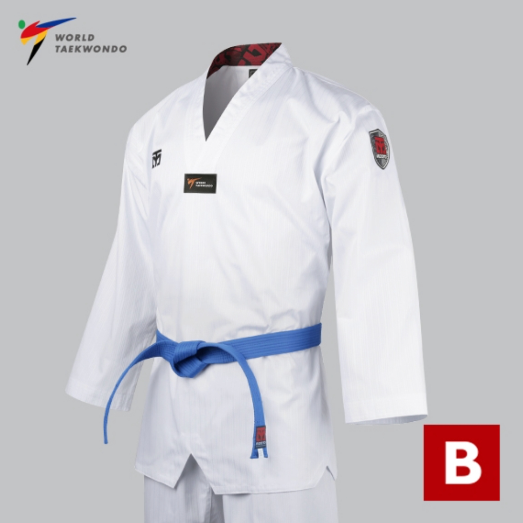 [Mooto] ชุดศิลปะการต่อสู้ Basic 5 Standard Taekwondo TKD Uniform - White/White Neck